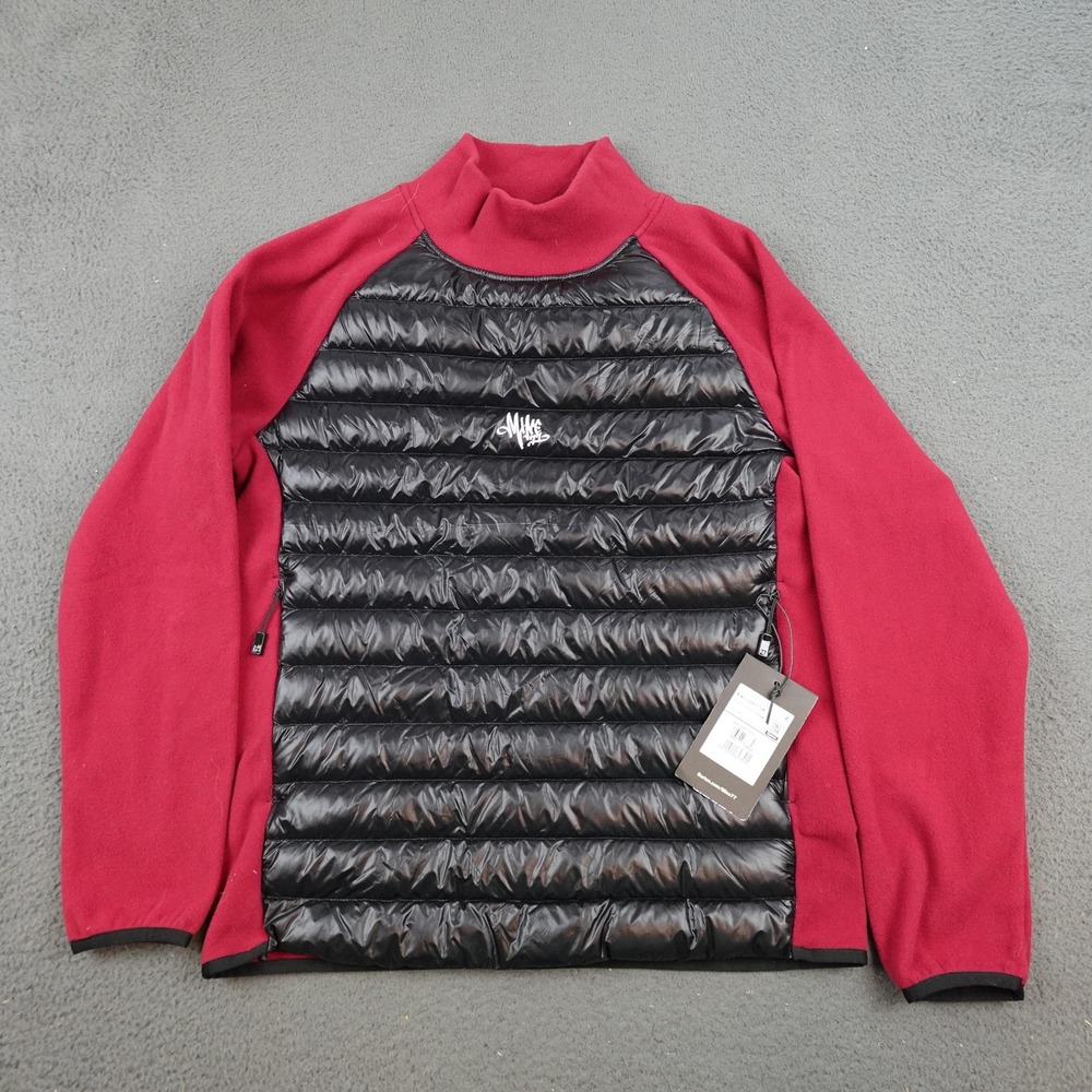 Burton Mine77 Mine Hybrid Sweater Mens XS Red Pertex Pullover Fleece Jacket